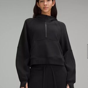 LULULEMON - Black Quarter Zip Scuba Hoodie